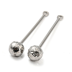 Stainless Steel Color 304 Stainless Steel Pendant Bails, with 316 Stainless Steel Bead, Beadable Pins, Round, Stainless Steel Color, 28.5mm, Ball: 5mm, Hole: 0.9mm, Pin: 1mm