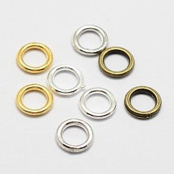 Mixed Color Alloy Round Rings, Soldered Jump Rings, Closed Jump Rings, Mixed Color, 18 Gauge, 7x1mm, Hole: 4.5mm, Inner Diameter: 4mm