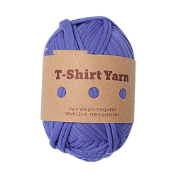 Slate Blue Polyester Cloth Yarn, For Hand Knitting Thick Thread, Crochet Cloth Yarn, Slate Blue, 20mm, about 32.81 Yards(30m)/Skein