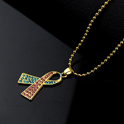 Siam Alloy Silk Ribbon with Rhinestone Pendant Necklaces for Women, Siam, 8.27~20.08 inch(21~51cm), Pendant: 24x38mm