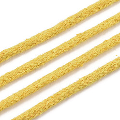 Yellow Cotton String Threads, Macrame Cord, Decorative String Threads, for DIY Crafts, Gift Wrapping and Jewelry Making, Yellow, 3mm, about 109.36 Yards(100m)/Roll.