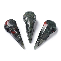 Bloodstone Natural Bloodstone Home Display Decoration, Reiki Energy Stone, Crow Mouth, 61~66x24~25x16~18mm