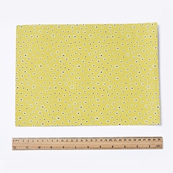 Yellow Floral Pattern Printed A4 Polyester Fabric Sheets, Self-adhesive Fabric, for Garment Accessories, Yellow, 30x21.5x0.03cm