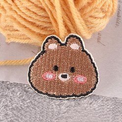 Медведь Самоклеящиеся пластыри для компьютеризированной вышивки животных, аксессуары для костюма, аппликация, медведь, 37x37 мм