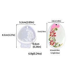 Flower Easter Egg Pendant DIY Silicone Molds, Resin Casting Molds, for UV Resin, Epoxy Resin Jewelry Making, Flower, 83x52x6mm, Inner Diameter: 70x48x5mm