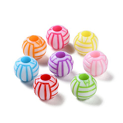 Mixed Color Opaque Acrylic European Beads, Craft Style, Large Hole Beads, Basket Weave Knot, Mixed Color, 11.5x10mm, Hole: 4.5mm, about 1000pcs/500g