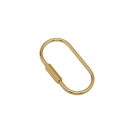 Без Покрытия Латунные подвески с карабином, овальные, сырой (без покрытия), 60x30x3 мм