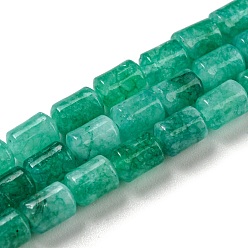 Sea Green Natural Jade Beads Strands, Column, Dyed & Heated, Sea Green, 5.6~6.3x4.2~4.6mm, Hole: 0.9mm, about 65pcs/strand, 14.96~15.12(38~38.4cm)