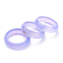 Medium Purple Natural Agate Rings, Medium Purple, Size 6~12(16~22mm)