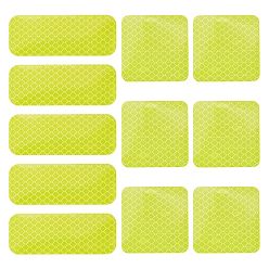 Yellow Gorgecraft Waterproof Coated Paper Stickers, Warning Stickers, Rectangle & Square, Yellow, 8x3x0.05cm, 2sets/bag