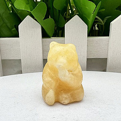 Джаспер Натуральные яшмовые скульптурные украшения, для украшения стола домашнего офиса, медведь, 30~40 мм