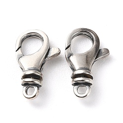 Antique Silver 925 Thailand Sterling Silver Lobster Claw Clasps, with 925 Stamp, Antique Silver, 16x10x4.5mm, Hole: 1.8mm