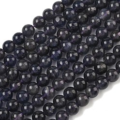 Айолит Природные иолит нитей бисера, круглые, 5.5~6 мм, отверстие : 0.8 мм, около 69 шт / нитка, 15.94'' (40.5 см).