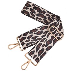 Leopard Correas anchas de poliéster para monedero, correas de hombro ajustables de repuesto, cinturón de bolsa extraíble retro, con cierre giratorio, para bolso bandolera bolso de lona, estampado de leopardo, 71~127x5 cm