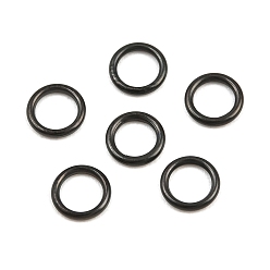 Black Ion Plating(IP) 304 Stainless Steel Closed Jump Rings, Round, Black, 5x0.8mm
