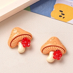 Оранжевый Непрозрачные кабошоны из смолы, Mushroon, оранжевые, 26x25 мм