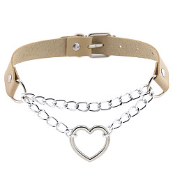 Skin color Stylish Heart-Shaped Chain Collar Necklace for Fashionable Trendsetters