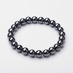 Hématite Bracelet extensible en perles d'hématite, pour bijoux artisanaux femmes, 52mm