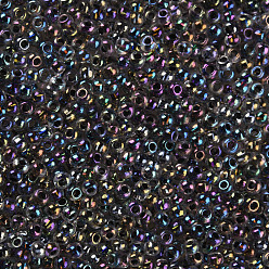 Разноцветный Fgb 6/0 круглый стеклянный бисер класса А, прозрачные цвета внутри, с покрытием AB цвета, красочный, 4x3 мм, отверстие : 1 мм, Около 4500 шт / фунт