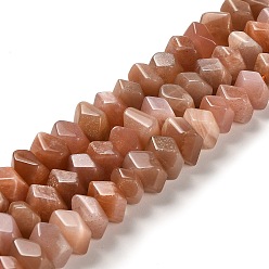 Sunstone Natural Sunstone Beads Strands, Faceted, Nuggets, 10~11x8~10x7~8mm, Hole: 1mm, about 22~23pcs/strand, 7.09~7.48''(18~19cm)