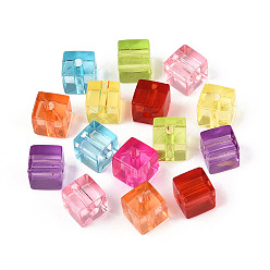 (52) Непрозрачная лаванда Прозрачные акриловые бусины, кубические, разноцветные, 7.2~7.8x7.2~7.8x7.2~7.8 мм, отверстие : 2 мм, Около 1111 шт / 500 г
