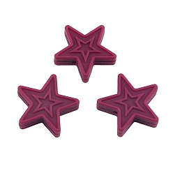 Dark Red Star Food Grade Silicone Beads, Silicone Teething Beads, Dark Red, 30x9mm