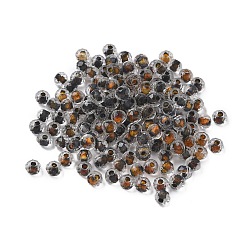 Шоколадный 130шт 10г прозрачные стеклянные бусины, круглые, граненые, цвет шоколада, 4x3 мм, отверстие : 1 мм