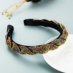 colorful Vintage Colorful Rhinestone Claw Chain Cross Wrap Headband - Elegant Dance Party Headpiece.