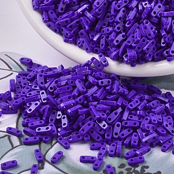 (QTL414) Непрозрачный Кобальтовый Миюки четверть бусины тила, японский бисер, 2-луночное, (qtl 414) непрозрачный кобальт, 5x1.2x1.9 мм, отверстие : 0.8 мм, Около 480 шт / 10 г