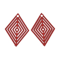 Красный Аэрозольная краска 430 подвески из нержавеющей стали, ромб, красные, 19x13.5x0.3 мм, отверстие : 1 мм