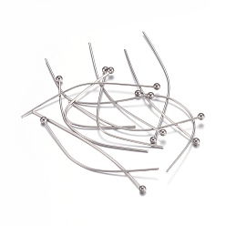 Stainless Steel Color 304 Stainless Steel Ball Head Pins, Stainless Steel Color, 40x0.6mm, 22 Gauge, Head: 1.8mm