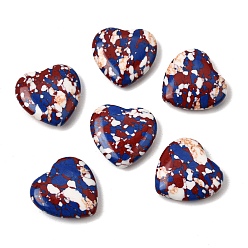 Medium Blue Dyed Synthetic Turquoise Heart Love Stone, Healing Pocket Palm Stone for Reiki Balancing, Medium Blue, 19.5x20~20.5x6mm