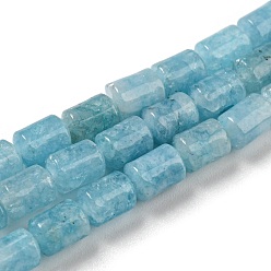 Sky Blue Natural Jade Beads Strands, Column, Dyed & Heated, Sky Blue, 5.6~6.3x4.2~4.6mm, Hole: 0.9mm, about 65pcs/strand, 14.96~15.12(38~38.4cm)