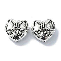 Antique Silver Tibetan Style Alloy Beads, Heart, Antique Silver, 12.5x13.5x7.5mm, Hole: 1.6mm, about 142pcs/500g