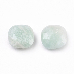 Amazonite Natural Amazonite Cabochons, Faceted, Square, 11x11x4.5mm