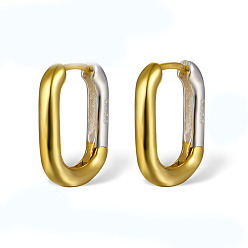 (52) Непрозрачная лаванда Двухцветные женские серьги-кольца 925 из стерлингового серебра, овальные, разноцветные, 15x10x2 мм