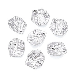 Platino Colgantes de plástico CCB galvanizados, encantos de pétalos, Platino, 20x17x5 mm, agujero: 1.5 mm