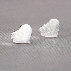 Heart Mini 925 Sterling Silver Stud Earrings for Girls, Silver Color Plated, Heart, 5mm