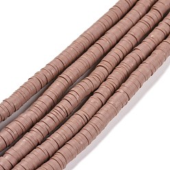 Rosy Brown Handmade Polymer Clay Beads Strands, for DIY Jewelry Crafts Supplies, Heishi Beads, Disc/Flat Round, Rosy Brown, 6x0.5~1mm, Hole: 1.8mm, about 290~320pcs/strand, 15.75 inch~16.14 inch(40~41cm)