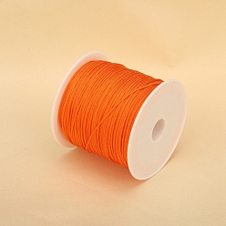Orange Red 50M Nylon Thread, Chinese Knot Cord, for Jewelry Making, Orange Red, 0.8mm, about 54.68 Yards(50m)/Roll