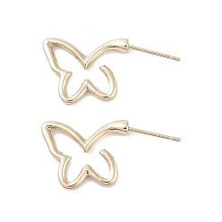 Light Gold Butterfly Alloy Studs Earrings for Women, with 304 Stainless Steel Pins, Light Gold, 14.5x2mm