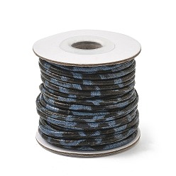 Стально-синий Круглые шнуры из искусственной кожи с леопардовым принтом, для одежды, обувь делает, стальной синий, 3 мм, около 10.94 ярдов (10 м) / рулон