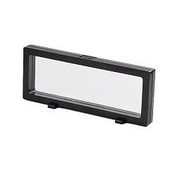 Black Plastic Frame Stands, with Transparent Membrane, For Necklace Jewelry Display, Rectangle, Black, 23x9.5x3.5cm