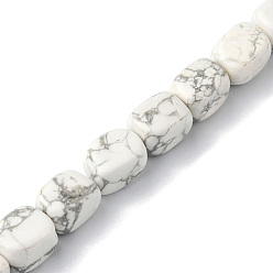 Howlite Natural Howlite Beads Strands, Cuboid, 8.5~11x7.5~9x7.5~9mm, Hole: 1.2mm, about 20pcs/strand, 7.72~8.74 inch(19.6~22.2cm)