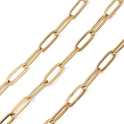 Золотой 304 кабельные цепи из нержавеющей стали, ионное покрытие (ip), пайки, с катушкой, золотые, 9x3.5x0.8 мм