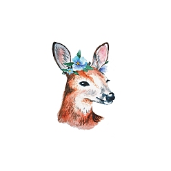 Deer Anmial Theme Removable Temporary Water Proof Tattoos Paper Stickers, Deer Pattern, 6x6cm