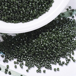 (DB0663) Непрозрачный, Окрашенный в Зеленый Цвет Бусины miyuki delica, цилиндр, японский бисер, 11/0, (дб 0663) непрозрачный зеленый окрашенный, 1.3x1.6 мм, отверстие : 0.8 мм, Около 2000 шт / 10 г