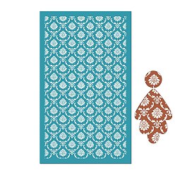 Flower Rectangle Polyester Screen Printing Stencil, for Painting on Wood, DIY Decoration T-Shirt Fabric, Flower, 15x9cm