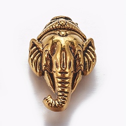 Antique Golden Tibetan Style Alloy Beads, Elephant, Antique Golden, 20x13.7x8mm, Hole: 1.8mm