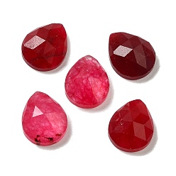Нефрит Кабошоны из натурального красного нефрита, слеза, граненые, окрашенные, 10x8x3.5 мм